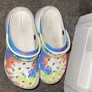 Tie die crocs